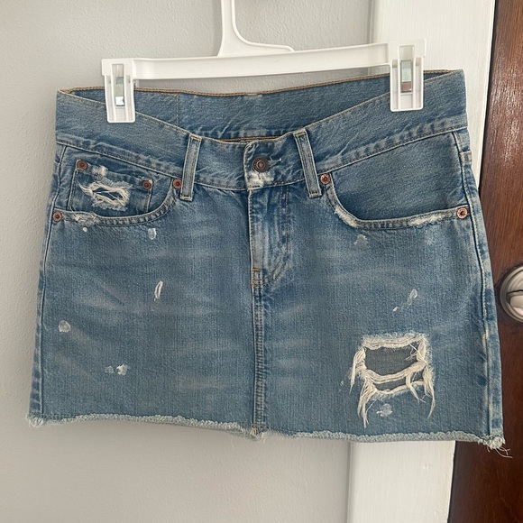 Levi’s Distressed Denim Mini Skirt - Picture 1 of 3